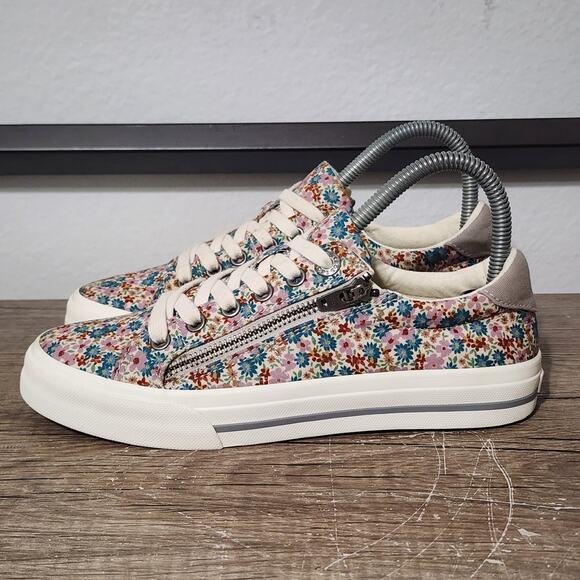 Taos Shoes - Taos Z Soul Women's Casual Comfort Side Zipper Shoes Sneakers Size 6.5 Floral